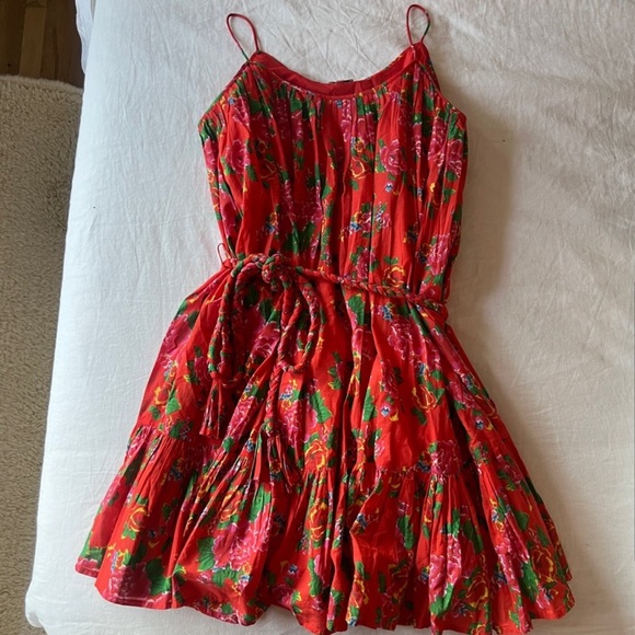 RHODE Nala Mini Dress red floral small - Picture 4 of 9
